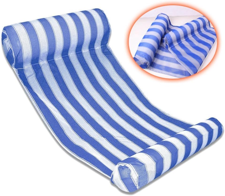 Seogva Premium Swimming Pool Beach Floating Water Hammock Lounge Chair Floating Bed Swim Inflatable Floatation Ring and Ocean Lilo L133*W66*H22CM