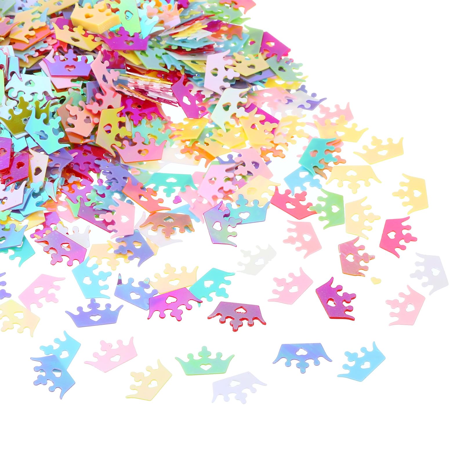 PATIKIL 30 Gram/1 Ounce Sequins and Spangles, 2Pcs Mixed Sequins for Crafts DIY Arts Wedding Celebration Supplies Greeting Card Decoration, Mix Colors, Crown