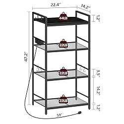 MAHANCRIS Bakers Rack with Power Outlet, Microwave