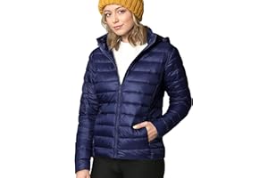 Lock and Love Women's Ultra Light Weight Packable Down Jacket with Removable Hoodie
