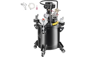 Uargd 10 L/2.5 gal Spray Paint Pressure Pot with Automatic Stirring, Adjustable 70 psi Pressure, Paint Tank with Spray Gun an