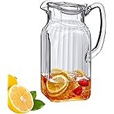 Amazing Abby - Quadly Bandly - Plastic Pitcher (64 oz, 2 Quart), Clear Water Pitcher with Lid, Fridge Jug, BPA-Free, Shatter-Proof, Great for Iced Tea, Sangria, Lemonade, Juice, Milk, and More