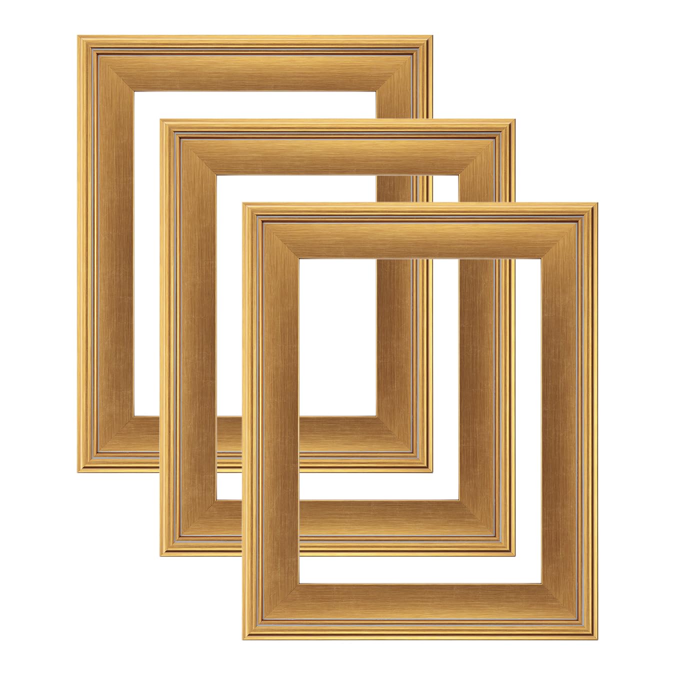 Photo 1 of ** SILVER COLOR *** Jerry's Artarama Cardinali Plein Aire Gold Frames for Canvas Art - 10x10" Set of 3, 3" Wide Moulding with Raised Edge -1/2 Rabbet Depth - Timeless Frame for Canvas - Made in USA, Eco-Friendly