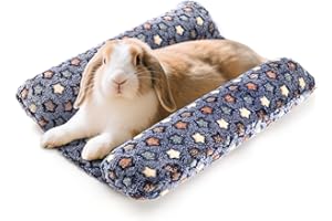 TiereCare Rabbit Bed with Pillows - Dual-Sided Comfort for Bunnies, Cats & Small Pets - 17x15 Machine Washable Sleeping Loung