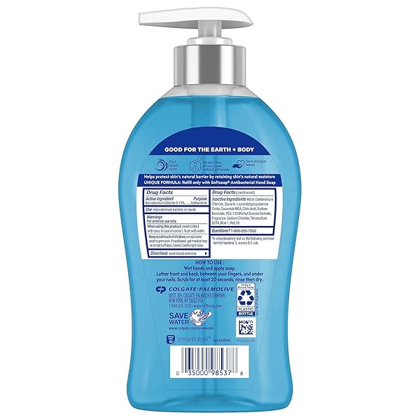 SOFTSOAP ANTIBACTERIAL LIQUID HAND SOAP PUMP, CLEAN & PROTECT, COOL SPLASH – 11.25 FL. OZ