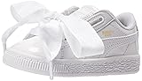 PUMA Girls' Basket Heart Patent Sneaker, White, 9 M