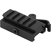 Monstrum Tactical Low Profile Picatinny Riser Mount with Quick Release, for Red Dots, Scopes, and Optics (0.5 inch H x 2.5 inch L)