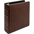 Samsill Vintage Hardback Mini 3 Ring Binder, Professional Binder Organizer, Planner, 2 Inch Capacity, Faux Leather, 5.5 x 8.5 Inch Documents, Non-Zip, Brown