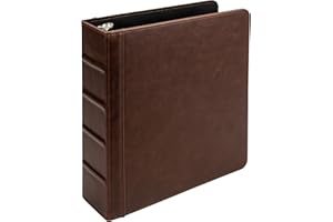 Samsill Vintage Leather Mini 3 Ring Binder 2 Inch Round Ring (Holds 425 Sheets), 5.5 x 8.5 Inch Documents, Professional Organizer, Planner, Notebook, Brown
