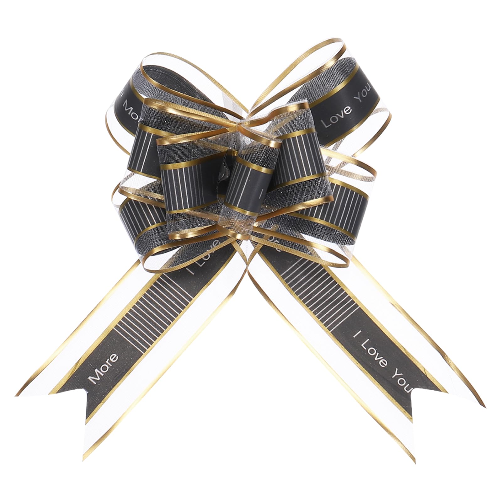 Uxcell 10pcs 9 Inch Extra Large Pull Bow Love You Gift Wrapping Bows Ribbon Organza Grey for Wedding Baskets Presents Christmas Party