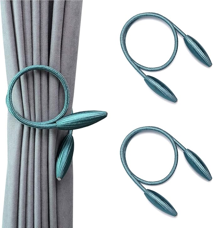 DEZENE 2 Pack Curtain Tiebacks,Random Modeling Drapery Tie Backs,Decorative Rope Holdbacks