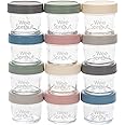 WeeSprout Glass Baby Food Storage Jars - 12 Set, 4 oz Baby Food Jars with Lids, Freezer Storage, Reusable Small Glass Baby Fo