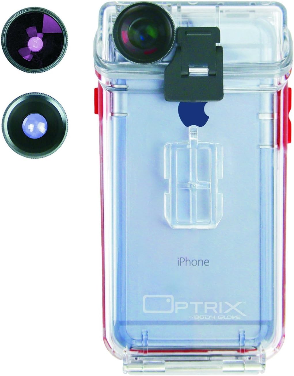 Optrix Waterproof Action Camera Case + 2 Lens Kit for iPhone 6/6s Clear 9476702 [FT111205]