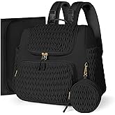 Geestock Diaper Bag Small Diaper Backpack Stylish Mini Maternity Backpacks Baby Bags for Baby Boy with Insulated Pockets, Changing Pad & Stroller Straps for Travel & Daily Outings, Black