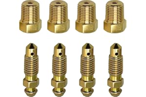 Yidcidu 8PCS Bleeder Screws, Brass Brake Bleeder Valves 1/8 Inch NPT, High-hardness Rust-resistant Replacement Parts, Univers