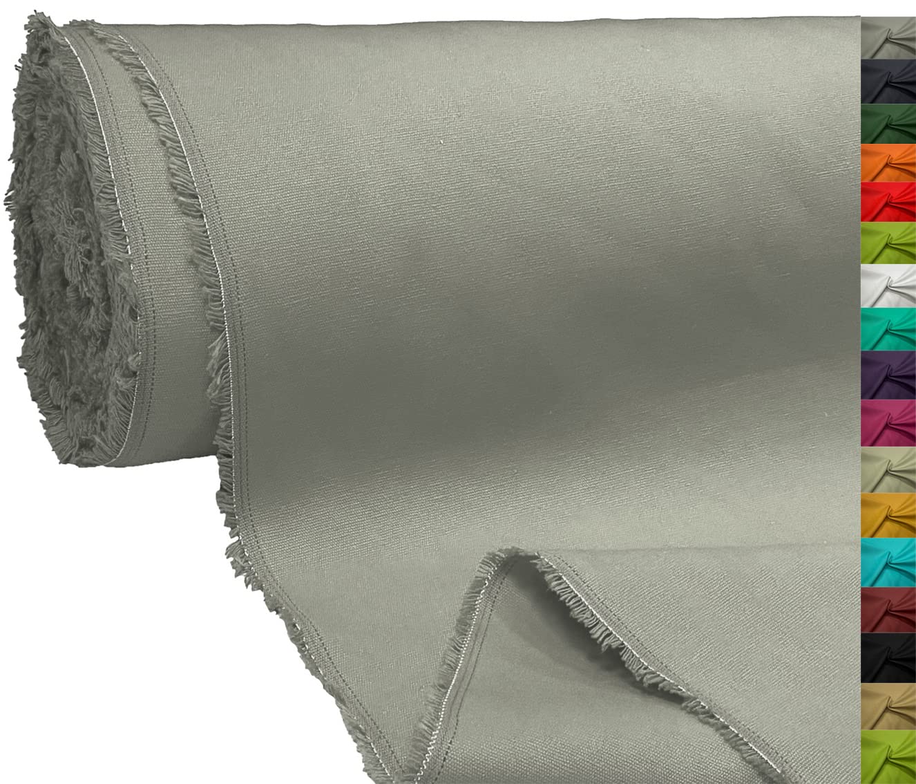 A-Express 100% Cotton Canvas Fabric Material Dressmaking Cloth Curtain Bags 145cm 57" Wide 250GSM Sold Per Meter - 5 Meters 500cm x 145cm Grey