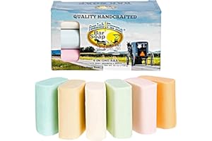 Amish Farms Bar Soap w/All Natural Bentonite Clay (6 Bars) Made in USA, Vegan Moisturizing for Sensitive Skin | Women & Mens Face & Body Bar Bath Soap for Shower | Clean Scent | 5 Ounce Each