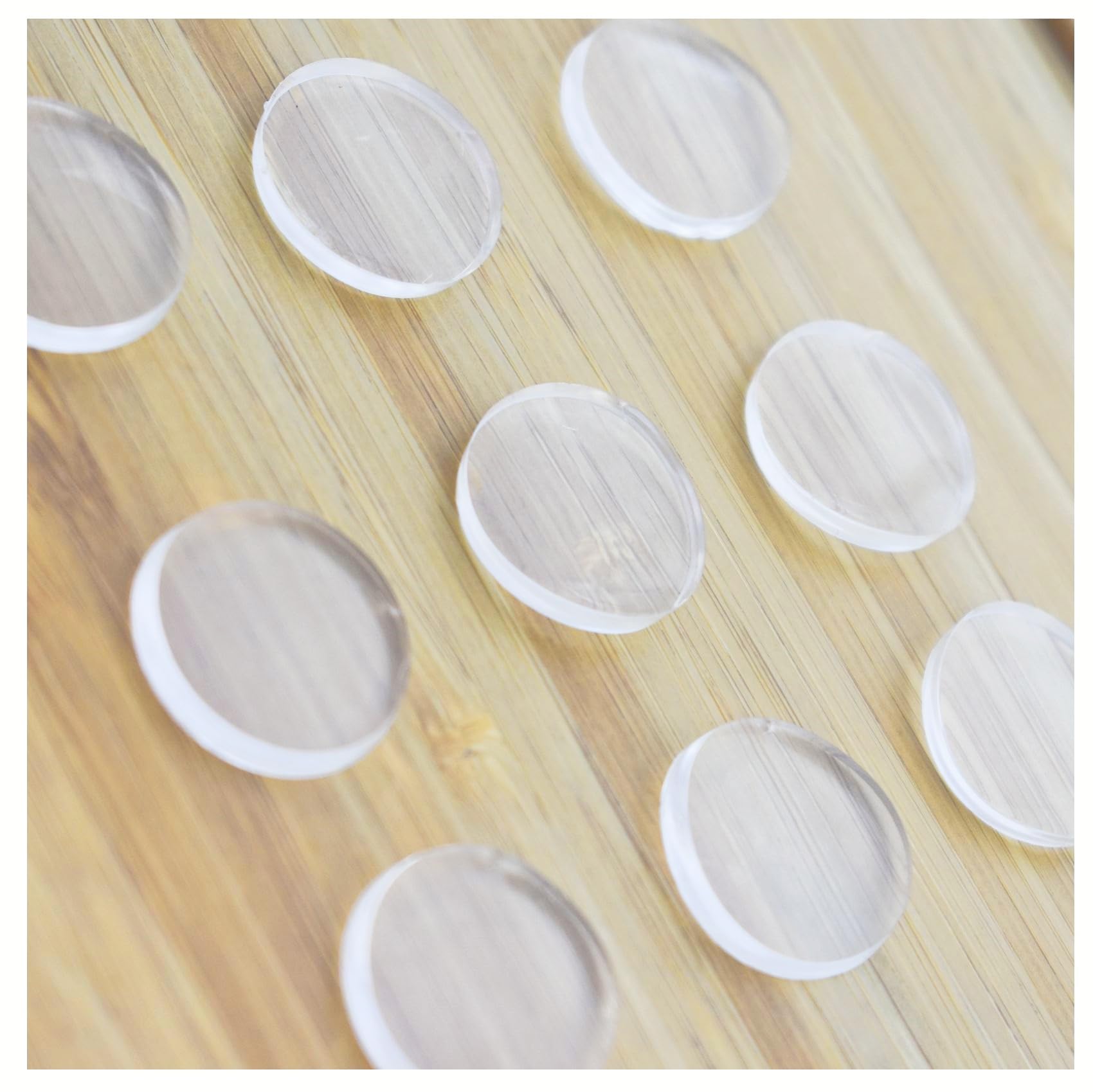 Photo 1 of LINOUPOWER510 Extremely Soft Clear Glass Table Top Anti Slip Bumper Pads Non-Adhesive Rubber Spacers Dots,3mm Thickness. 20Count
