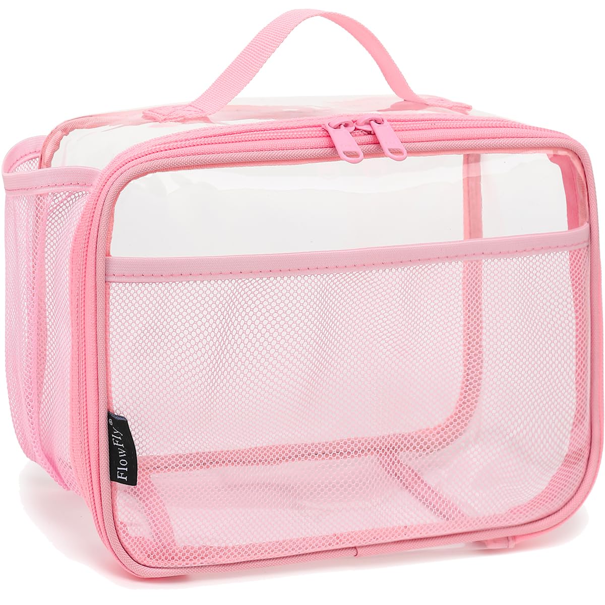 View 1 of FlowFly Kids Lunch box Insulated Soft Bag Mini Cooler Back to School Thermal Meal Tote Kit for Girls, Boys,ClearPink