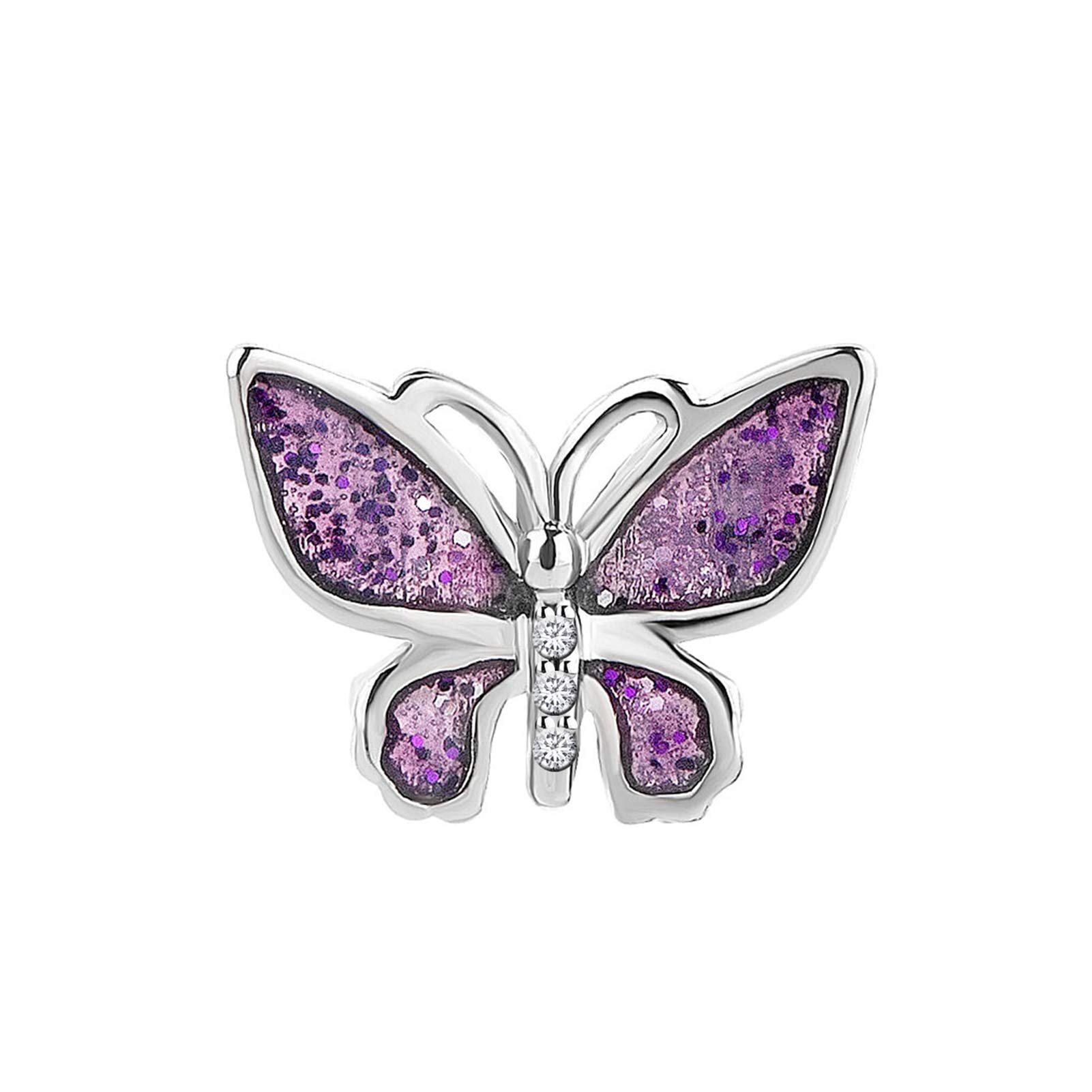 Purple Butterfly Charm fits Pandora Charms Bracelets Christmas Birthday Jewellery Gift for Daughter Women Sister Friendship Niece Mum