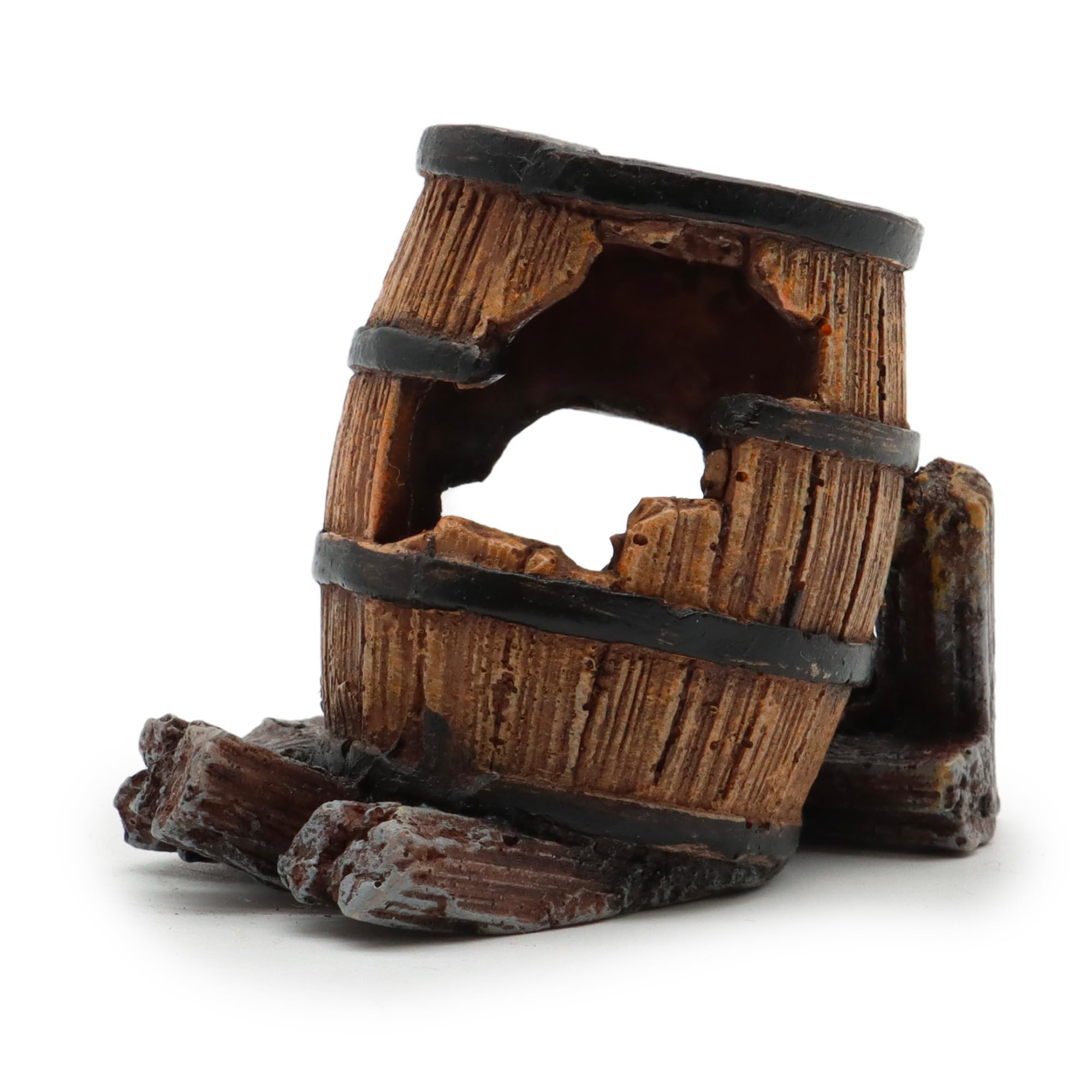 wave Wood Barrel With Hole, Large