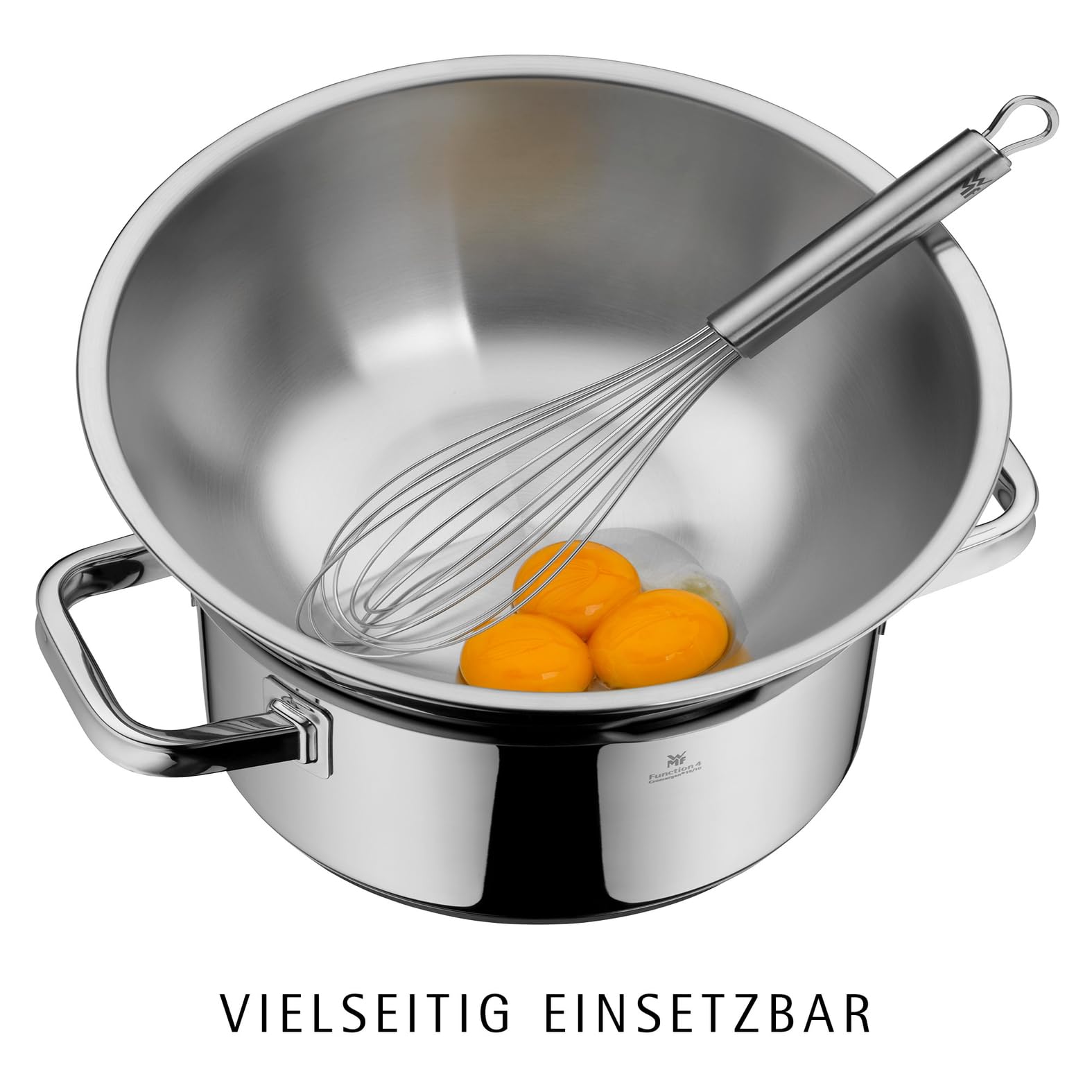 WMF Gourmet Schüsselset 4-teilig, Edelstahl Schüsseln für die Küche 0,75l - 2,75l, Rührschüssel Edelstahl, Salatschüssel, Servierschüssel, Cromargan, stapelbar 5