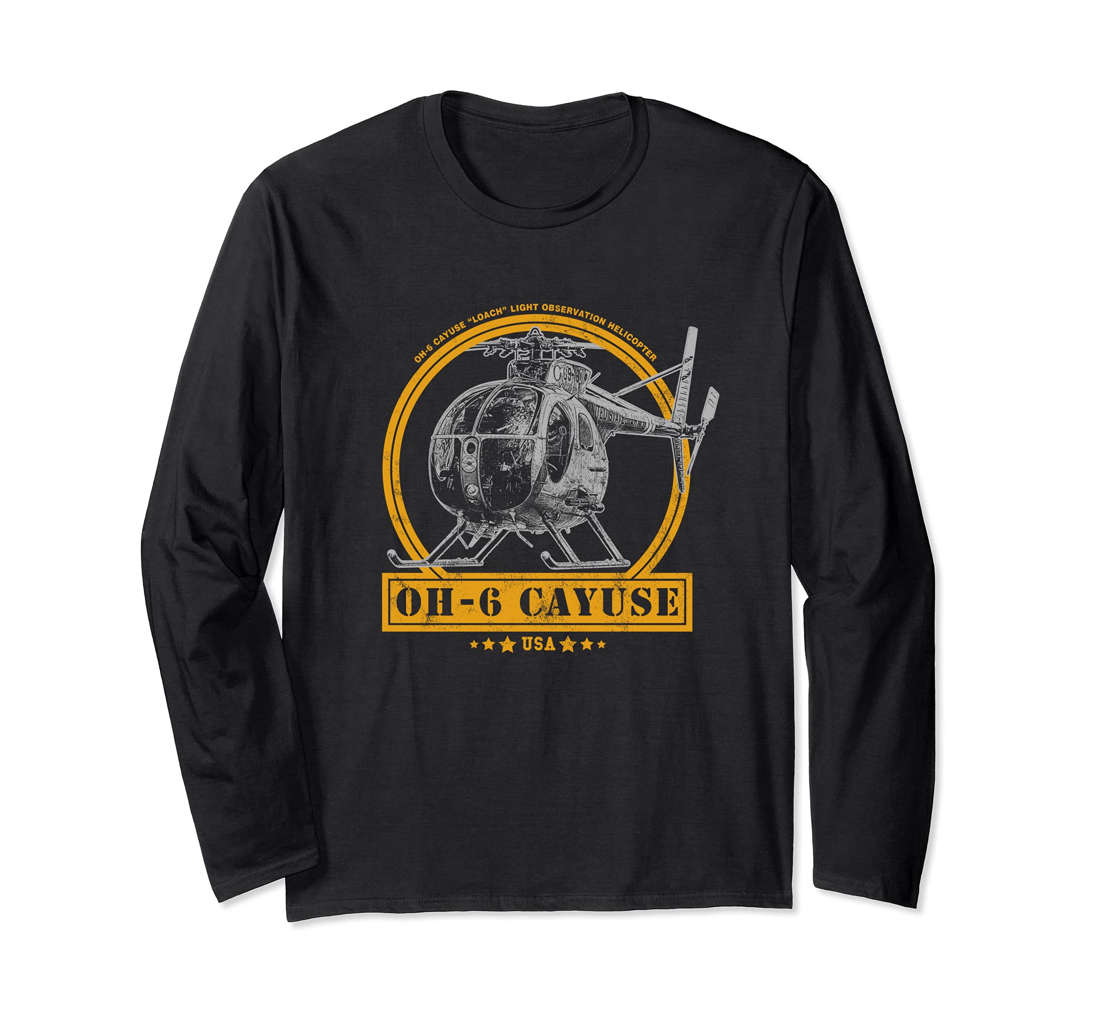 OH-6 "Loach" Cayuse Helicopter Long Sleeve T-Shirt