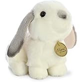 Aurora® Realistic Miyoni® Lop Eared Rabbit Stuffed Animal - Lifelike Detail - Cherished Companionship - Grey 8 Inches
