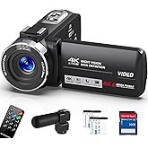 Peryoua 4K HD 80MP Video Camera Camcorder 18X Digital Zoom 3.0 IPS Screen Video Recorder Vlogging Camera for YouTube IR Night Vision Camera with 32GB SD Card, 2 Batteries, Remote Control