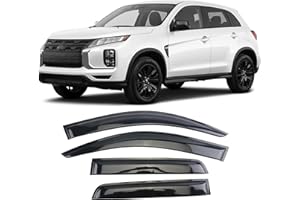CUSTONEPARTS Tape-On Window Visors FIT 2011–2023 Mitsubishi Outlander Sport/ASX – 4PCS Rain Guards, Smoke Acrylic, Vent Deflectors with 3M Adhesive