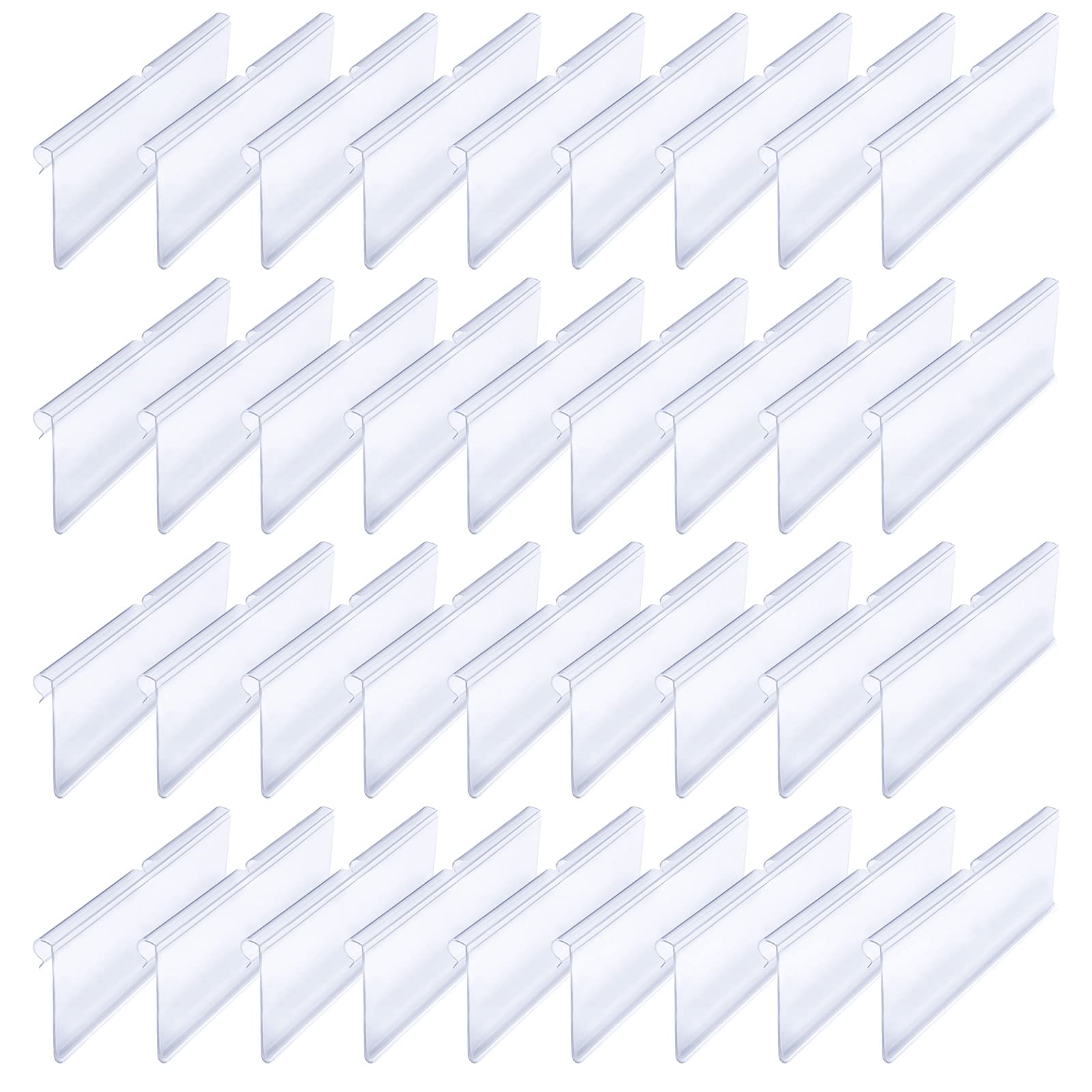 Iyowei 36pcs Clear Plastic Label Holders, 10cm x 4cm, PVC Material, Transparent, Sign Display Holder for Retail Supermarket and Store Price Display