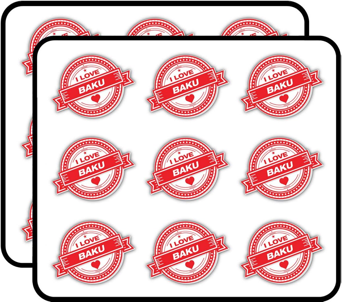 I Love Baku Travel Label Art Decor Planner Calendar Scrapbooking Crafting Stickers 2" Each 18 Pack