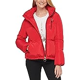 KARL LAGERFELD womens Stand Collar Short Puffer Jacket