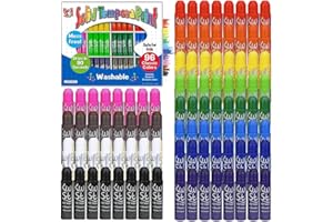 THE PENCIL GRIP Kwik Stix Solid Tempera Paint Sticks, 96 Colors, Washable Paint Sticks for Kids, Super Quick Drying, Non-Toxic, Allergen Free, Assorted Pack of Classic Colors, Ideal for Kids and Toddlers