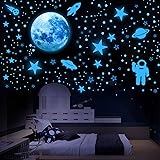 Glow in The Dark Stars for Ceiling, Glowing Stars and Planets, Glow Dark Stars Wall Stickers, Stars & Moon Galaxy Space Wall