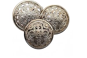 10 Pcs Hollow Metal Button Black Sliver Gold Buttons Round Decorative Button for Clothes Sewing Accessories