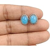 925 Sterling Silver Studs Earrings for Women Natural Gemstone Hypoallergenic Artisan Handmade Earrings Bohemian Jewelry Anniversary Gift for Her