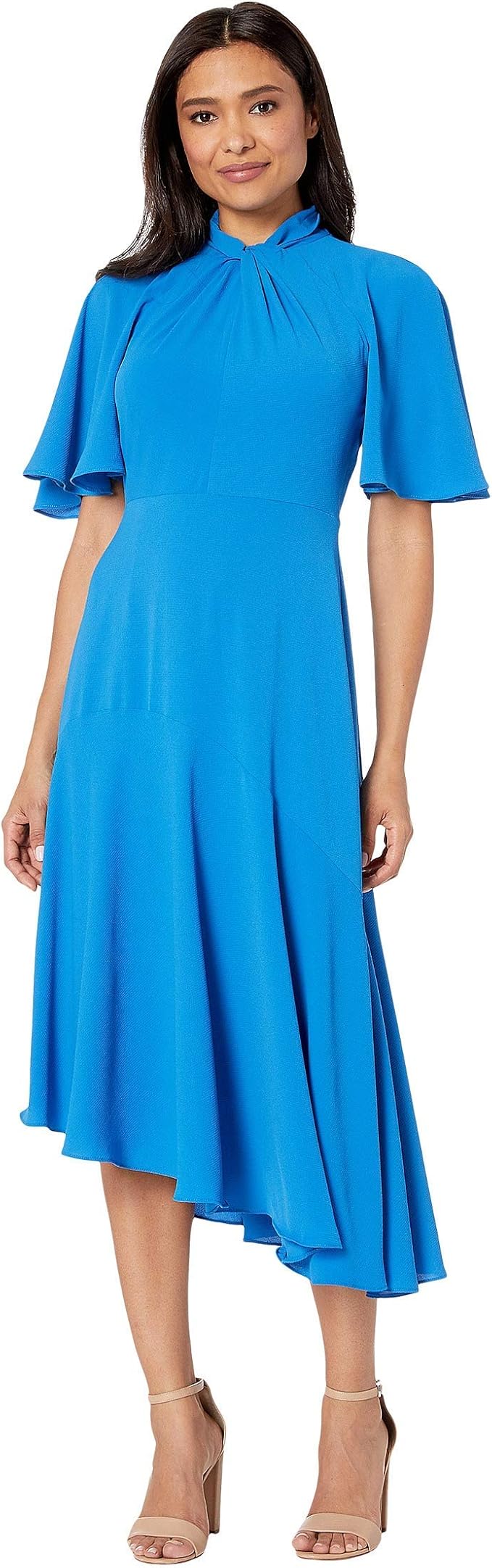 maggy london asymmetrical midi dress