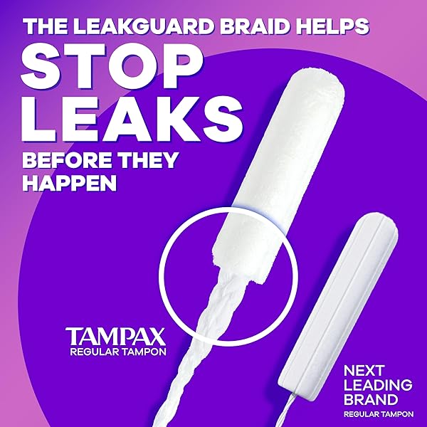 TAMPAX RADIANT TAMPONS WITH LEAKGUARD BRAID, SUPER PLUS ABSORBENCY, UNSCENTED, 28 COUNT X 3 PACK (84 COUNT TOTAL)