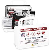 MFASCO 10-Piece Stop The Bleed - Bleeding Control Kit, Tourniquet, Compressed Gauze, Chest Seal, Portable, Easy-to-Open Packaging, Packed in A Plastic Kit That Can Be Mounted or Carried