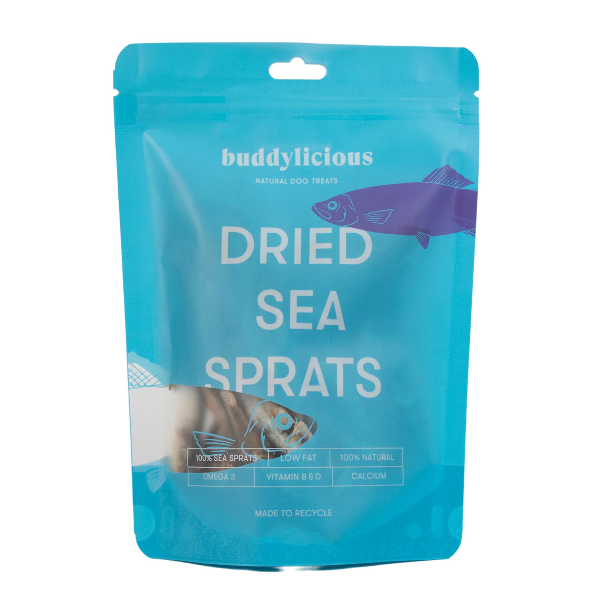 Buddylicious 100% Natural Sea Sprats Dog Treats | Natural & Healthy Dog Treat, GMO Free, Gluten Free | Perfect For Training or Everday treat