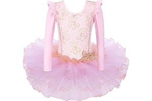 Girl's Short Sleeve Dance Rhinestone Sparkle Tutu Leotard