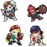 Street Fighter Characters 4-Piece Enamel Pin Set | Includes Chun-Li, Ryu, Akuma, Cammy | Accessories For Backpack, Clothes | Official Capcom Merch