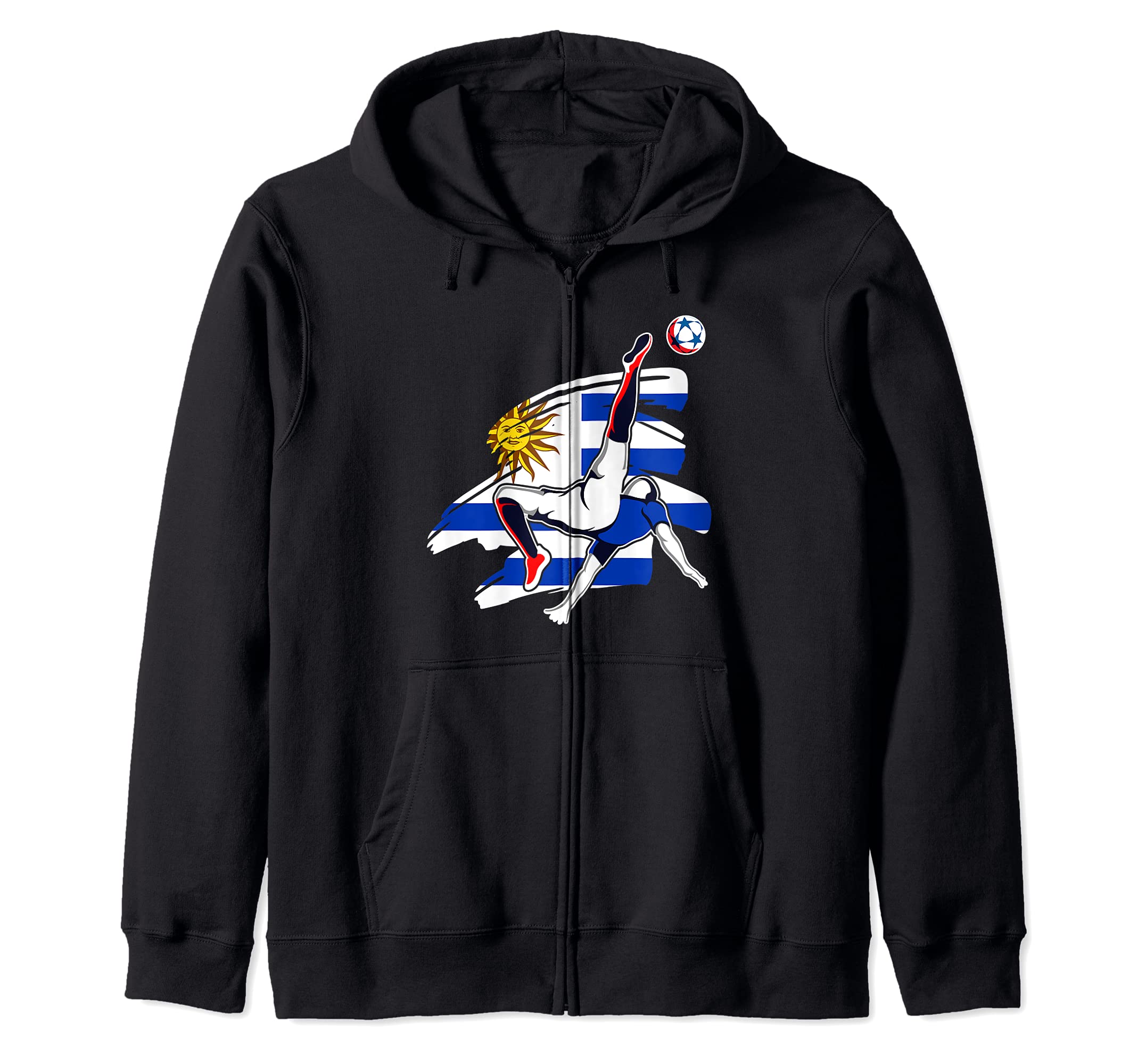 Proud Uruguay Soccer Fans Jersey - Uruguayan Football Lovers Zip Hoodie