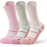 Coolmax Compression Running Socks for Women 3 Pairs, Anti-Blister Moisture Wicking Boot Crew Cushion Athletic Workout Socks