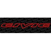 Civic Outline Windshield Decal 4"x40" by Pristine Signs &amp; Graphics LLC (Red)