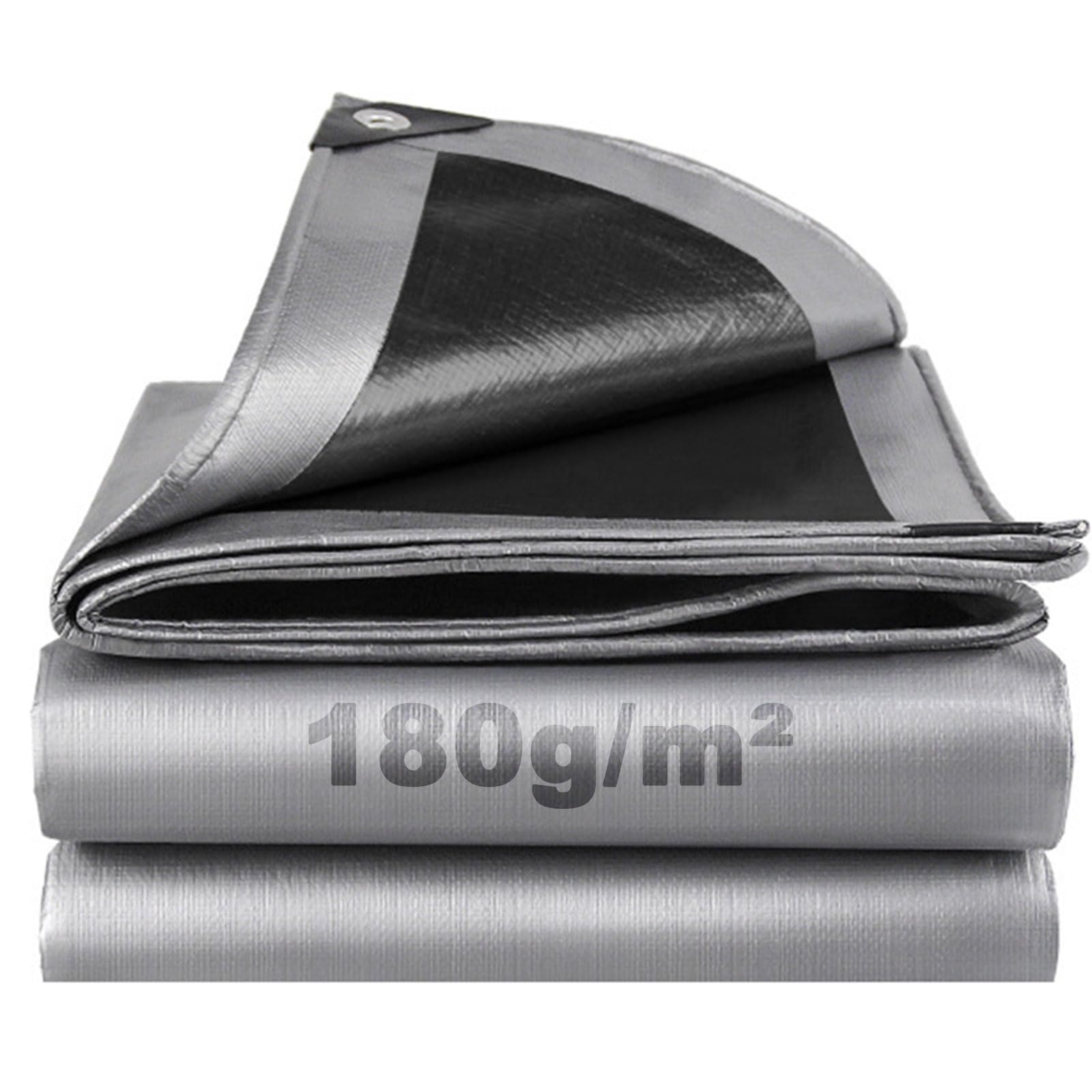 SHANNA Tarpaulin 4x6 m Waterproof Heavy Duty Tarp Sheet Cover, Thicken 180 GSM PE Tarpaulin with Reinforced Grommets, MultiPurpose Outdoor Use for Garden Furniture Camping Ground Sheet Truck Cover