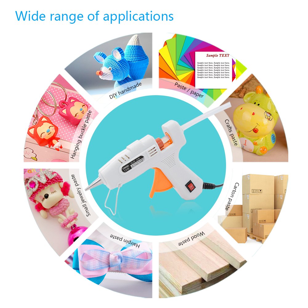 Glue Gun with Sticks-CNASA 20/50W Hot Glue Gun 7mm with 30pcs Melt Glue Sticks for DIY Craft Projects and Repair Kit