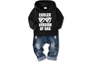 WESIDOM Baby Boy Clothes, Long Sleeve Printing Hoodie With Jeans Pants Outfits Set
