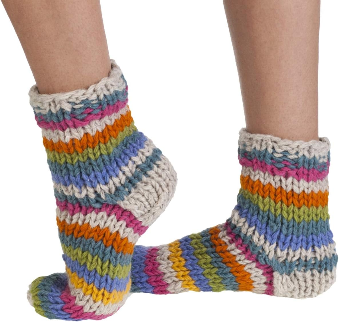 Pachamama wool sofa bed socks | Riobamba wool handmade knit oat
